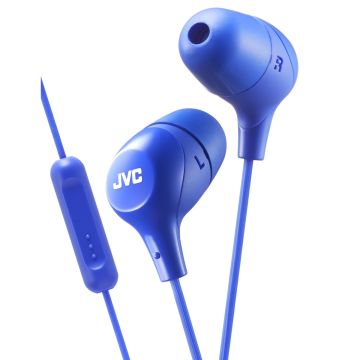 JVC HAFX38MA Marshmallow In Ear Headphone with Remote and Microphone - Blue