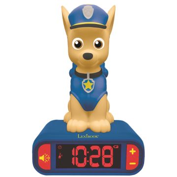 Lexibook 3D Paw Patrol Chase Childrens Clock with Night Light