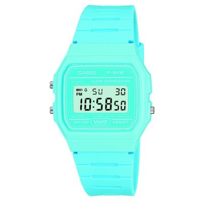 Casio F-91WC-2AEF Classic Digital Watch - Vibrant Blue