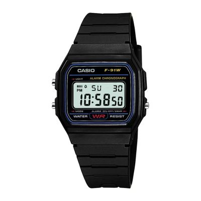 Casio F-91W-1DG Casual Digital Watch with Black Strap