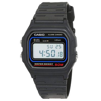 Casio W-59-1VQES Casual Digital Watch with Black Resin Strap