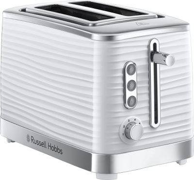 Russell Hobbs 24370 Inspire High Gloss Plastic Two Slice Toaster, White