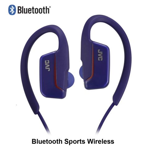 JVC HAEC30BTA AE Sport Headphones with Bluetooth Ear Clip - Blue 