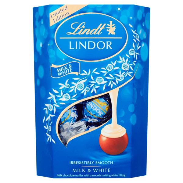 Lindt Lindor Milk & White Truffles 200g