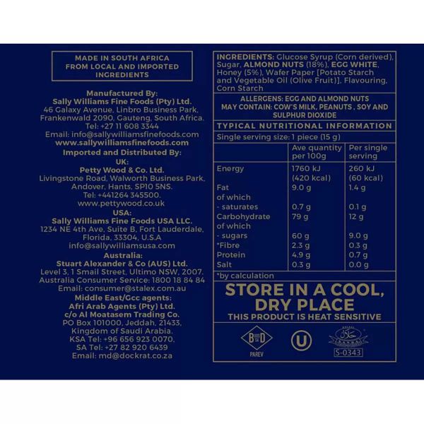 Sally Williams Soft Almond Nougat 800G